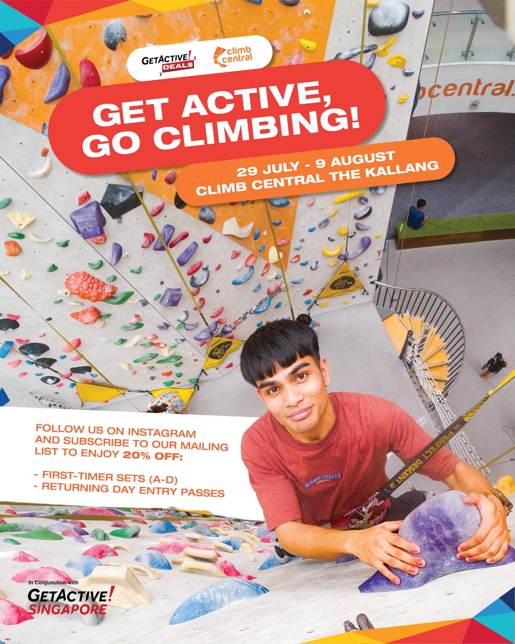 Celebrate National Day with a climb! 🇸🇬
 
We’re excited to be part of the GetActive! Deals campaig